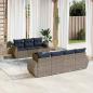 Preview: ARDEBO.de - 8-teiliges Gartensofa-Set mit Kissen, grau, Polyrattan