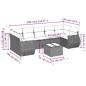 Preview: 8-teiliges Gartensofa-Set mit Kissen, schwarzes Polyrattan