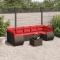 Preview: ARDEBO.de - 8-teiliges Gartensofa-Set mit Kissen, braun, Polyrattan