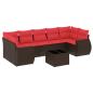 Preview: 8-teiliges Gartensofa-Set mit Kissen, braun, Polyrattan