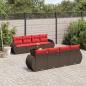 Preview: ARDEBO.de - 9-teiliges Gartensofa-Set mit Kissen, braun, Polyrattan