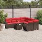 Preview: ARDEBO.de - 9-teiliges Gartensofa-Set mit Kissen, braun, Polyrattan