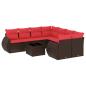 Preview: 9-teiliges Gartensofa-Set mit Kissen, braun, Polyrattan