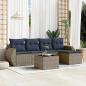 Preview: ARDEBO.de - 6-teiliges Gartensofa-Set mit Kissen, grau, Polyrattan