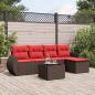 Preview: ARDEBO.de - 6-teiliges Gartensofa-Set mit Kissen, braun, Polyrattan