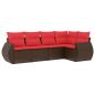 Preview: 5-teiliges Gartensofa-Set mit Kissen, braun, Polyrattan