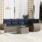 Preview: ARDEBO.de - 6-teiliges Gartensofa-Set mit Kissen, grau, Polyrattan