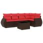 Preview: 6-teiliges Gartensofa-Set mit Kissen, braun, Polyrattan
