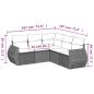 Preview: 5-teiliges Gartensofa-Set mit Kissen, schwarzes Polyrattan