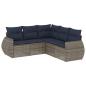 Preview: 5-teiliges Gartensofa-Set mit Kissen, grau, Polyrattan