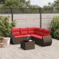 Preview: ARDEBO.de - 6-teiliges Gartensofa-Set mit Kissen, braun, Polyrattan