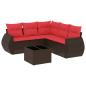 Preview: 6-teiliges Gartensofa-Set mit Kissen, braun, Polyrattan