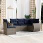 Preview: ARDEBO.de - 5-teiliges Gartensofa-Set mit Kissen, grau, Polyrattan