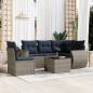 Preview: ARDEBO.de - 6-teiliges Gartensofa-Set mit Kissen, grau, Polyrattan