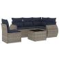 Preview: 6-teiliges Gartensofa-Set mit Kissen, grau, Polyrattan