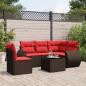Preview: ARDEBO.de - 6-teiliges Gartensofa-Set mit Kissen, braun, Polyrattan
