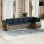 Preview: ARDEBO.de - 6-teiliges Gartensofa-Set mit Kissen, grau, Polyrattan