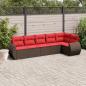 Preview: ARDEBO.de - 6-teiliges Gartensofa-Set mit Kissen, braun, Polyrattan