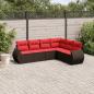Preview: ARDEBO.de - 6-teiliges Gartensofa-Set mit Kissen, braun, Polyrattan
