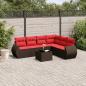 Preview: ARDEBO.de - 7-teiliges Gartensofa-Set mit Kissen, braun, Polyrattan