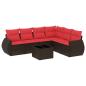 Preview: 7-teiliges Gartensofa-Set mit Kissen, braun, Polyrattan