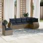 Preview: ARDEBO.de - 6-teiliges Gartensofa-Set mit Kissen, grau, Polyrattan