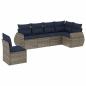 Preview: 6-teiliges Gartensofa-Set mit Kissen, grau, Polyrattan