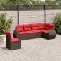 Preview: ARDEBO.de - 6-teiliges Gartensofa-Set mit Kissen, braun, Polyrattan