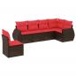 Preview: 6-teiliges Gartensofa-Set mit Kissen, braun, Polyrattan