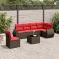 Preview: ARDEBO.de - 7-teiliges Gartensofa-Set mit Kissen, braun, Polyrattan