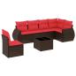 Preview: 7-teiliges Gartensofa-Set mit Kissen, braun, Polyrattan