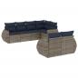 Preview: 7-teiliges Gartensofa-Set mit Kissen, grau, Polyrattan