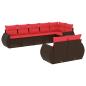 Preview: 8-teiliges Gartensofa-Set mit Kissen, braun, Polyrattan