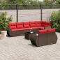 Preview: ARDEBO.de - 9-teiliges Gartensofa-Set mit Kissen, braun, Polyrattan