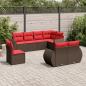 Preview: ARDEBO.de - 8-teiliges Gartensofa-Set mit Kissen, braun, Polyrattan