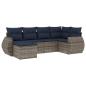 Preview: 6-teiliges Gartensofa-Set mit Kissen, grau, Polyrattan