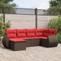 Preview: ARDEBO.de - 6-teiliges Gartensofa-Set mit Kissen, braun, Polyrattan