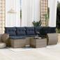 Preview: ARDEBO.de - 7-teiliges Gartensofa-Set mit Kissen, grau, Polyrattan