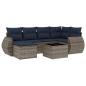 Preview: 7-teiliges Gartensofa-Set mit Kissen, grau, Polyrattan