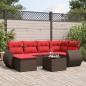 Preview: ARDEBO.de - 7-teiliges Gartensofa-Set mit Kissen, braun, Polyrattan