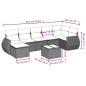 Preview: 8-teiliges Gartensofa-Set mit Kissen, schwarzes Polyrattan