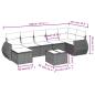 Preview: 8-teiliges Gartensofa-Set mit Kissen, grau, Polyrattan