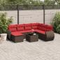 Preview: ARDEBO.de - 8-teiliges Gartensofa-Set mit Kissen, braun, Polyrattan