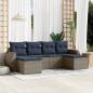 Preview: ARDEBO.de - 6-teiliges Gartensofa-Set mit Kissen, grau, Polyrattan