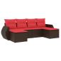 Preview: 6-teiliges Gartensofa-Set mit Kissen, braun, Polyrattan