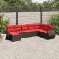 Preview: ARDEBO.de - 8-teiliges Gartensofa-Set mit Kissen, braun, Polyrattan