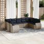 Preview: ARDEBO.de - 9-teiliges Gartensofa-Set mit Kissen, grau, Polyrattan