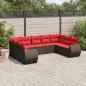 Preview: ARDEBO.de - 9-teiliges Gartensofa-Set mit Kissen, braun, Polyrattan