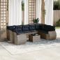 Preview: ARDEBO.de - 10-teiliges Gartensofa-Set mit Kissen, grau, Polyrattan