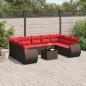 Preview: ARDEBO.de - 10-teiliges Gartensofa-Set mit Kissen, braun, Polyrattan